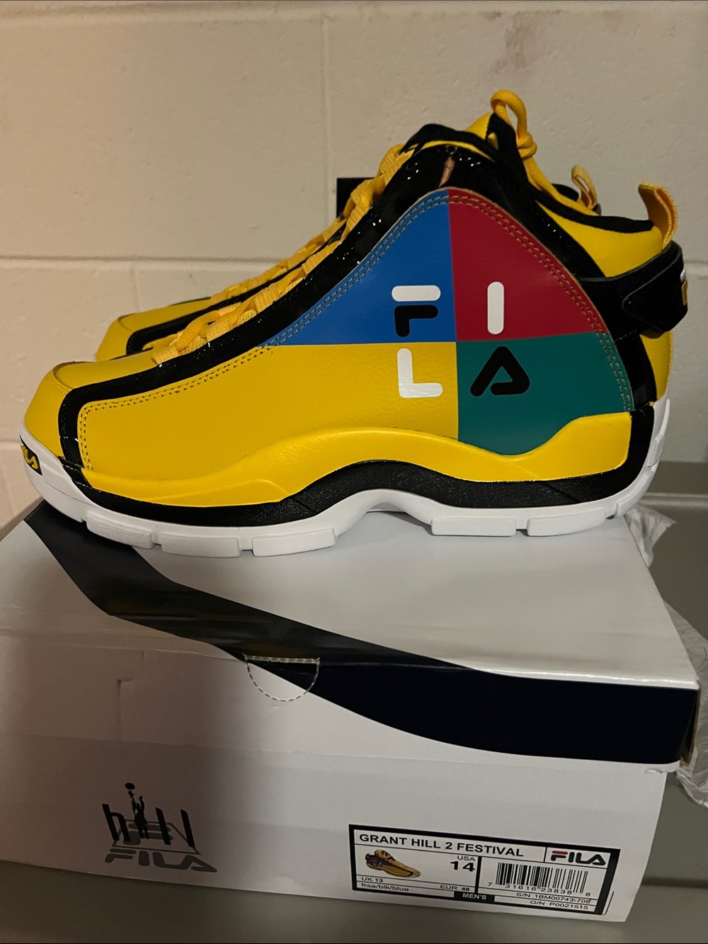 Fila men’s sz 14 Yellow & multicolor High-Top Sneakers - Picture 3 of 7